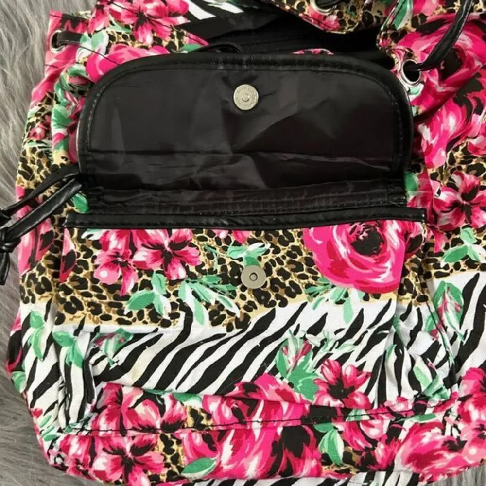 Lulu Floral Animal Print Bag Womens Backpack Lightweight Adjustable‎